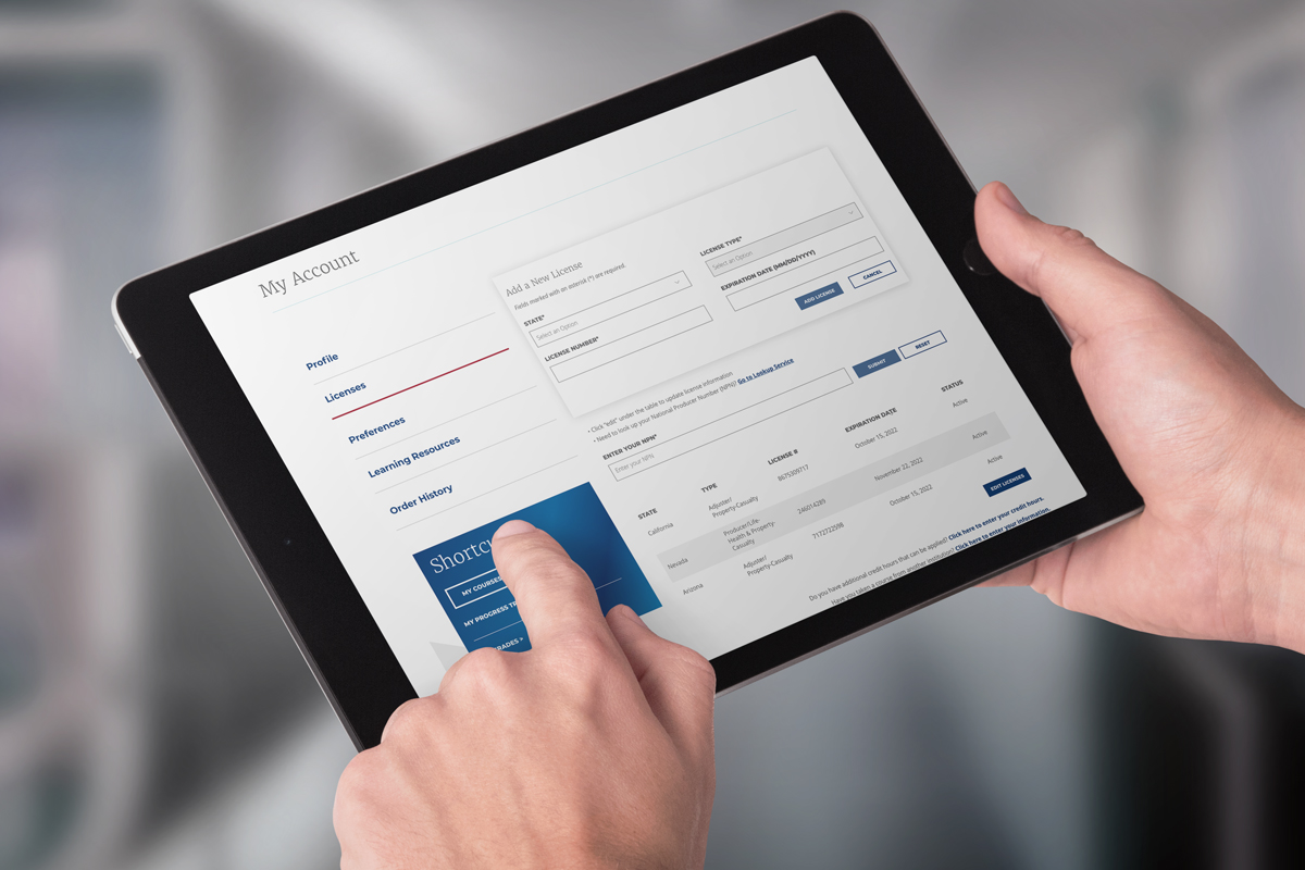 CEU Course Search results displayed on a laptop for a site visitor while they take notes